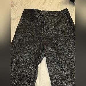 Banana Republic Black and Silver Textured Trousers